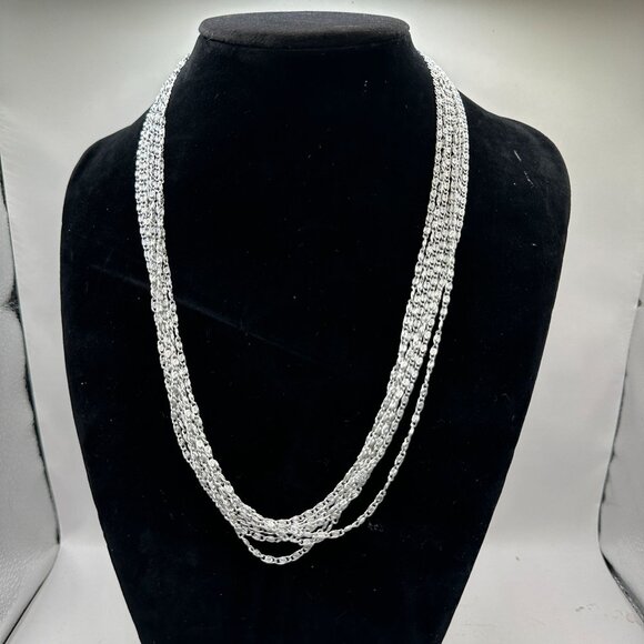 Vintage Silver Multi-Strand Celebrity Necklace - Picture 1 of 5